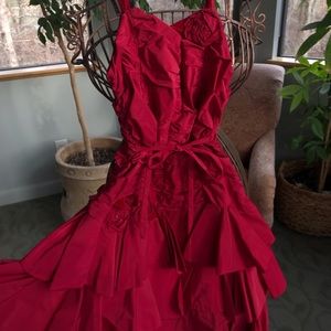 Girls Red Floral Dress